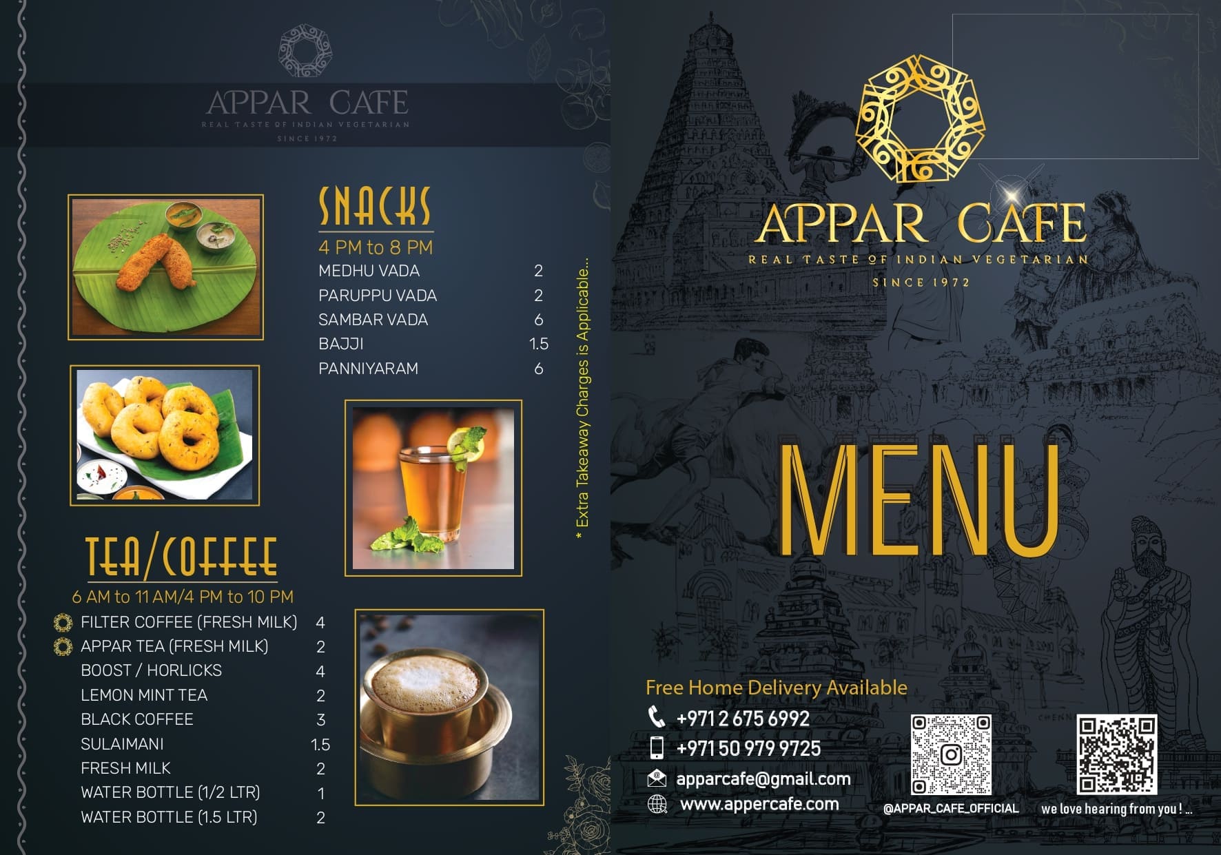 Snacks Menu